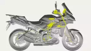 Schematische Darstellung des elektronischen Fahrwerks der GSX-S1000GX
