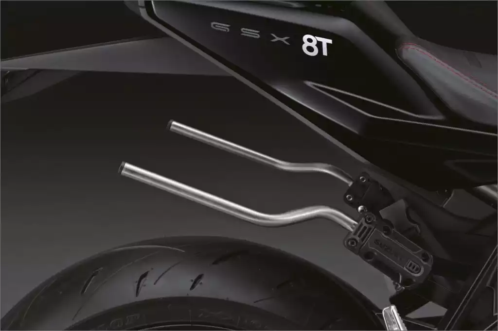 Robuste Halterung für Softtaschen an Suzuki GSX-8 Modelle.