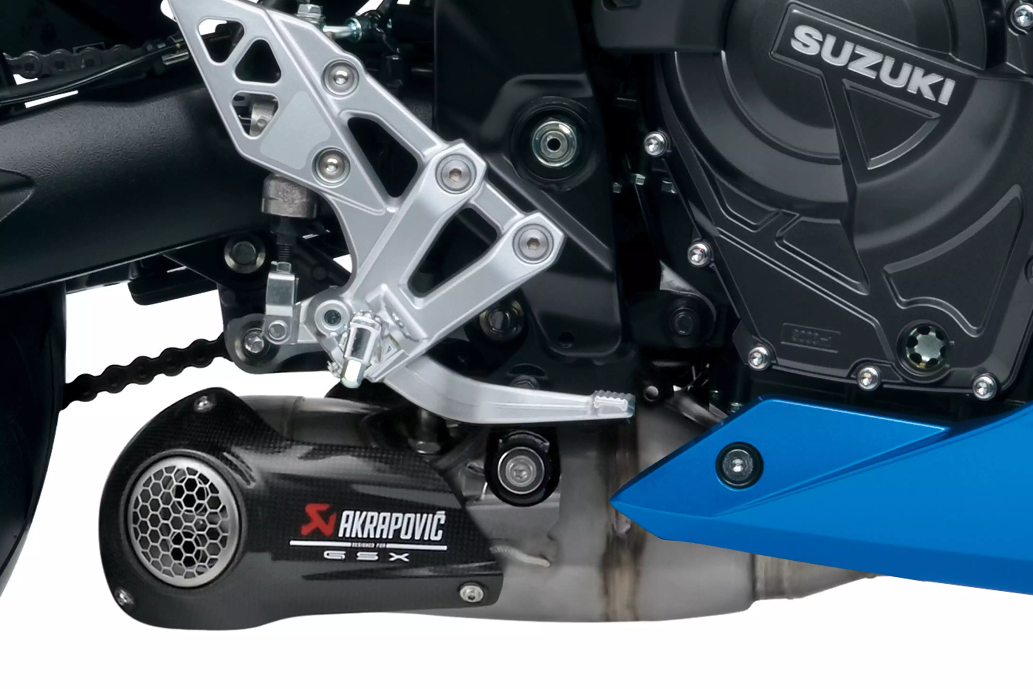 Sportliche Akrapovič Auspuffanlage für die Suzuki GSX-8R.
