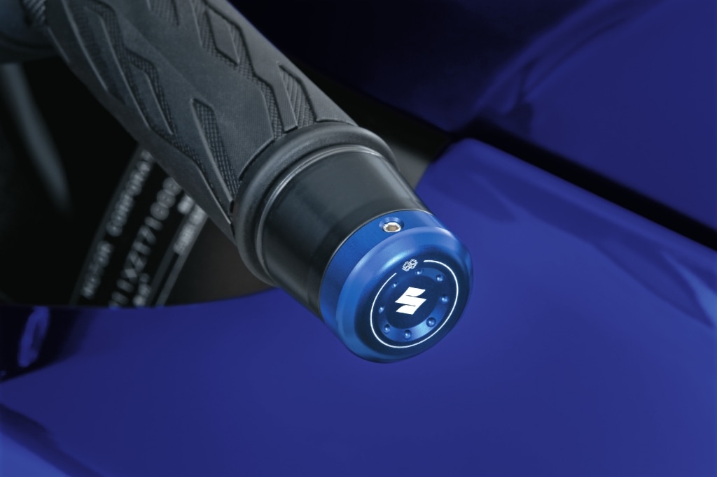 Lenkerendgewichte in Blau der GSX-R1000R