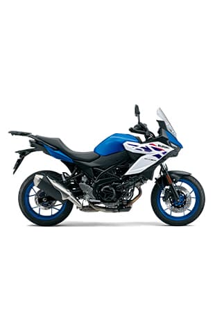 Freisteller einer blau-weißen Suzuki SV-7GX aus der Seitenansicht