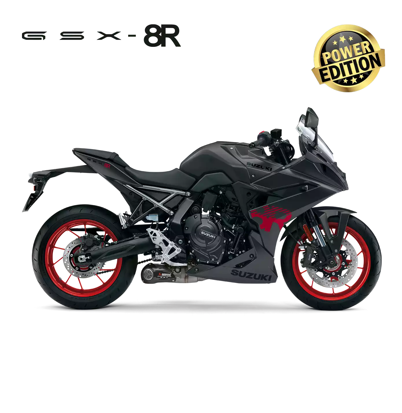 Suzuki GSX-8R gelb-schwarz, sportliches Motorrad 2025 in linker Seitenansicht, vollverkleidet, markantes Design