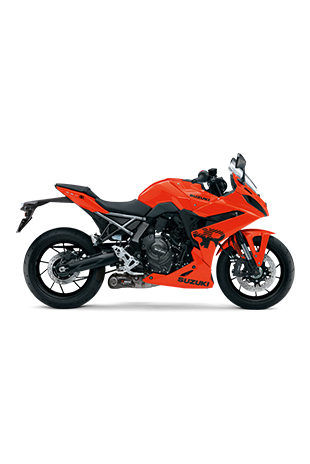 Suzuki GSX-8R DaiDai-Iro Power Edition in Glass Blaze Orange als Seitenansicht.