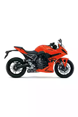 Suzuki GSX-8R DaiDai-Iro Power Edition in Glass Blaze Orange als Seitenansicht.