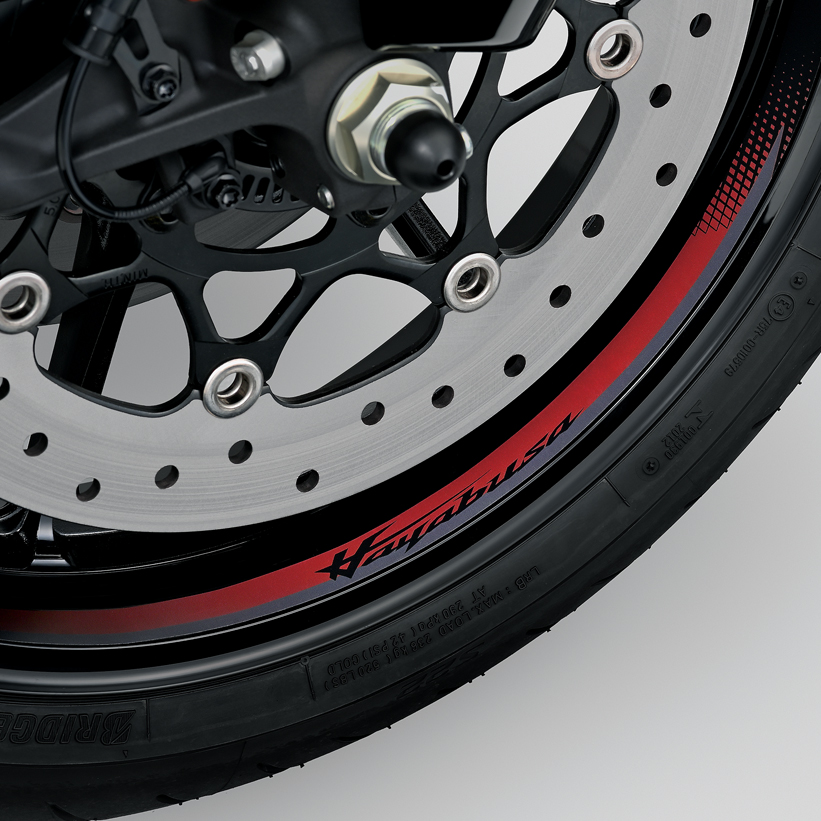 Rotes Felgenbettdekor der Hayabusa